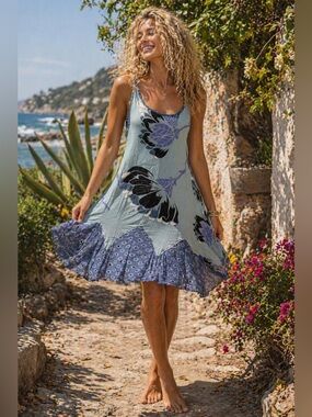 Free People “Someone like you” intimately printed dress Boho Spring Summer Beach